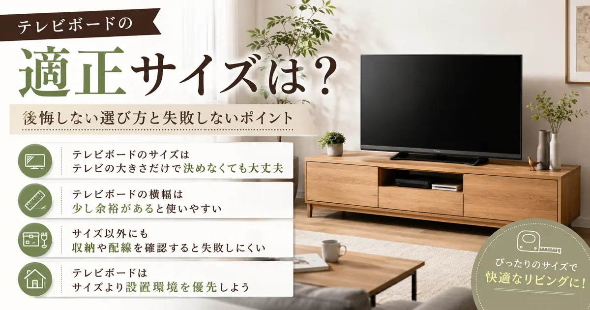 リビングボードにテレビを設置している様子